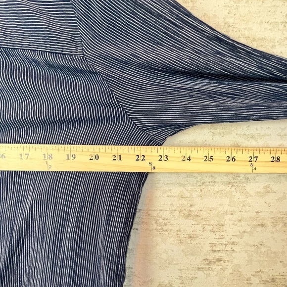 Women's Organic Cotton Tunic Top Railroad Stripe Hidden Buttons Peppy Natural 42 - Picture 15 of 16